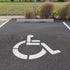 Handicap Parking Lot Stencil on pavement